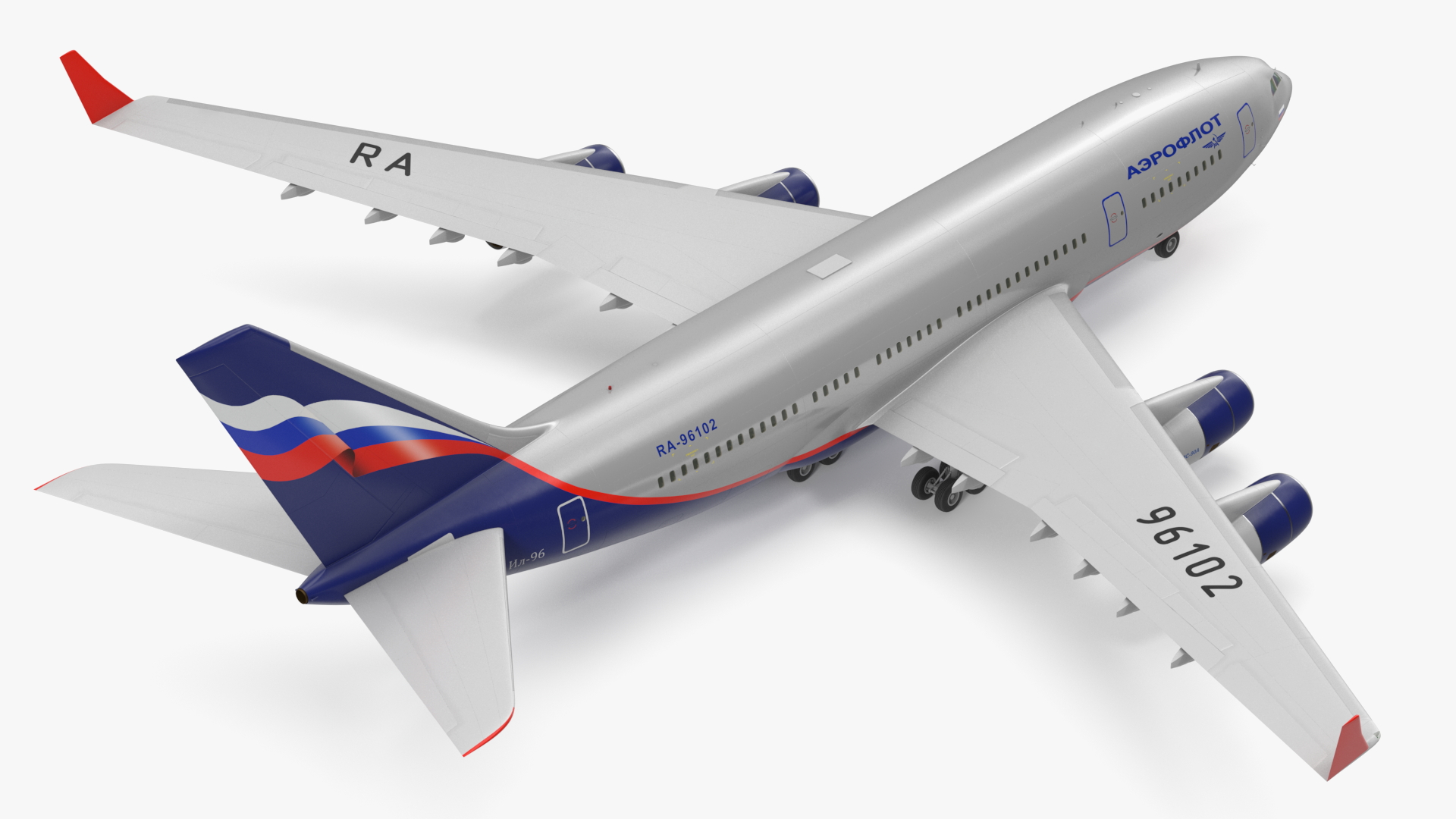 IL-96 Russian Plane Simple Interior Rigged 3D