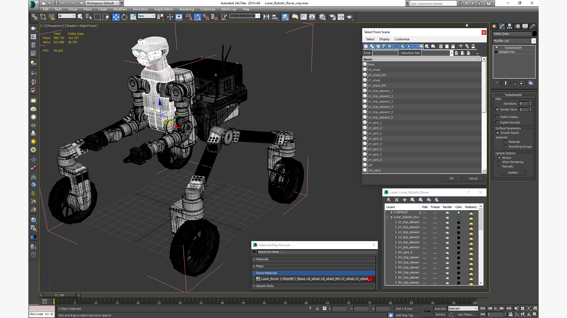 Lunar Robotic Rover 3D model