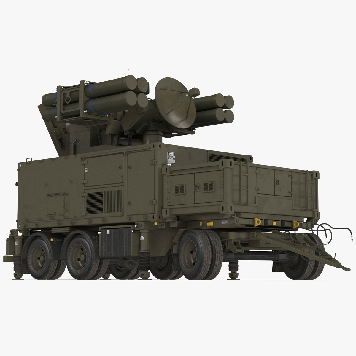 3D Crotale NG Air Defense Missile System Rigged for Maya model