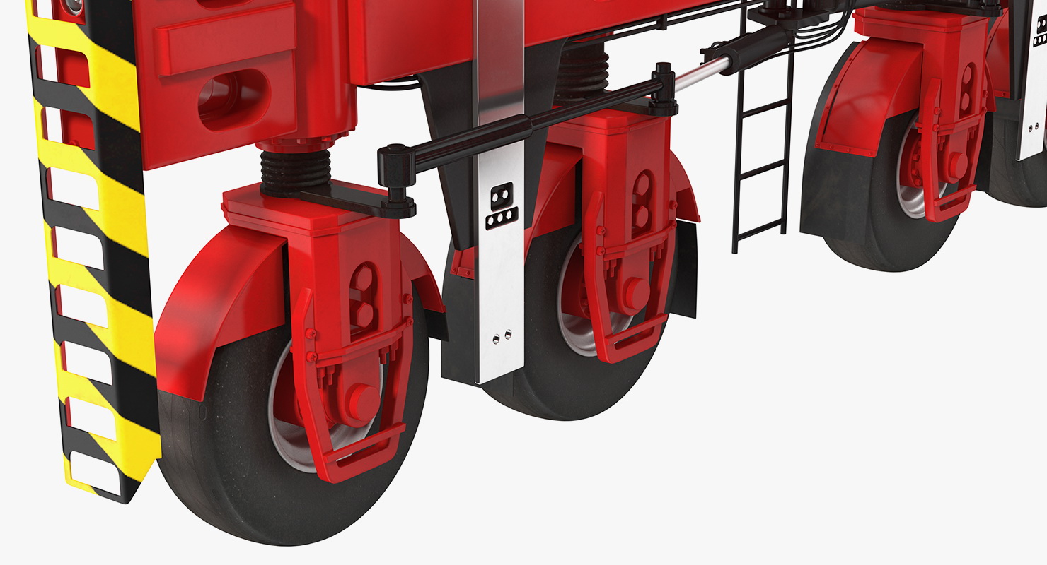 Kalmar AGV Fastcharge Straddle Carrier with 20ft ISO Container Rigged 3D model