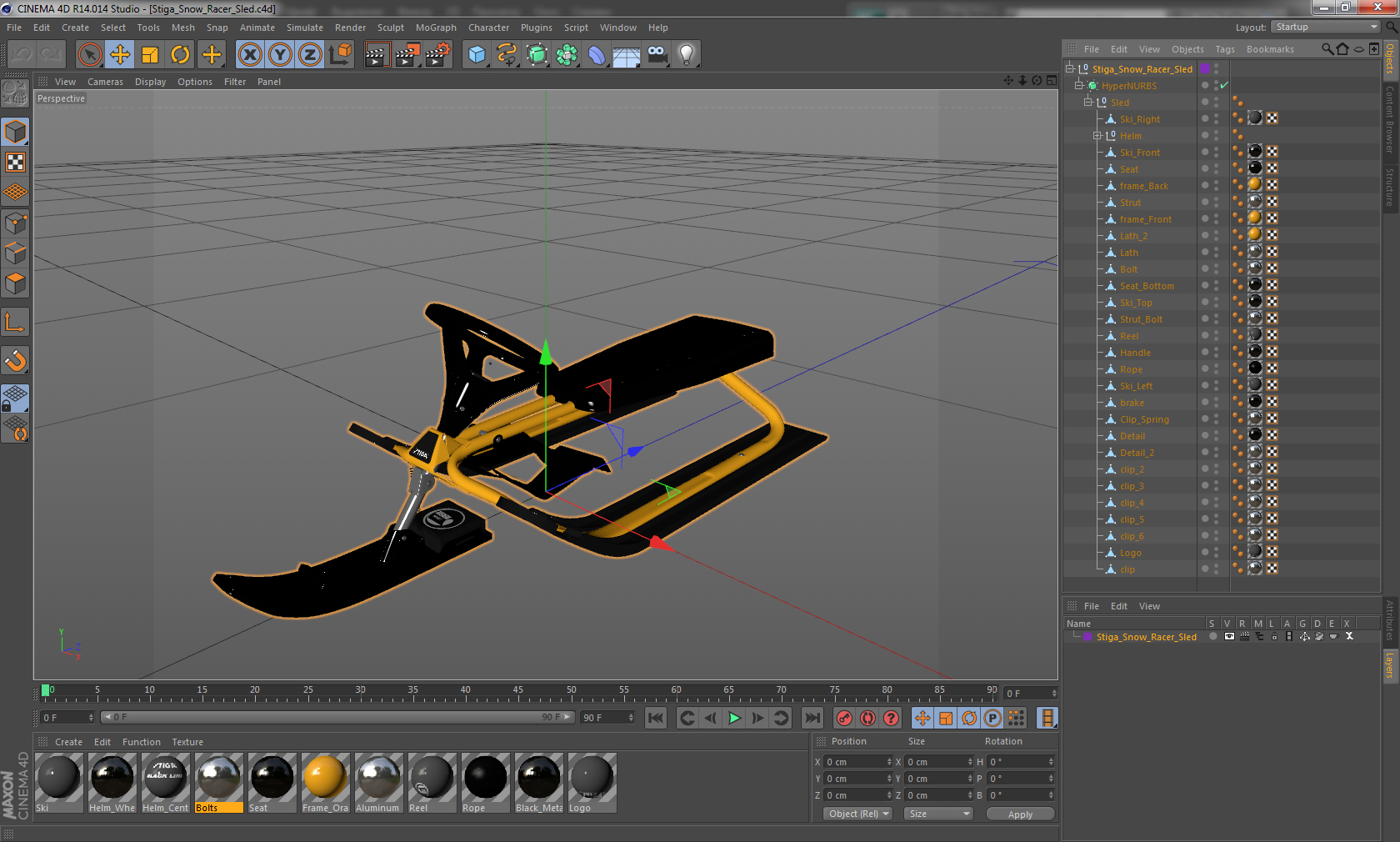 3D Stiga Snow Racer Sled