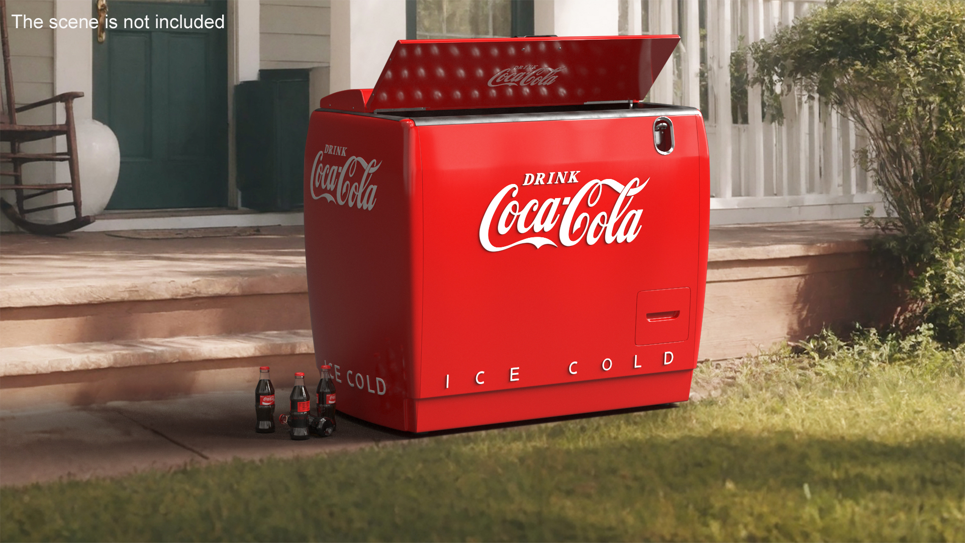3D Vintage Cooler with Coca Cola Inside