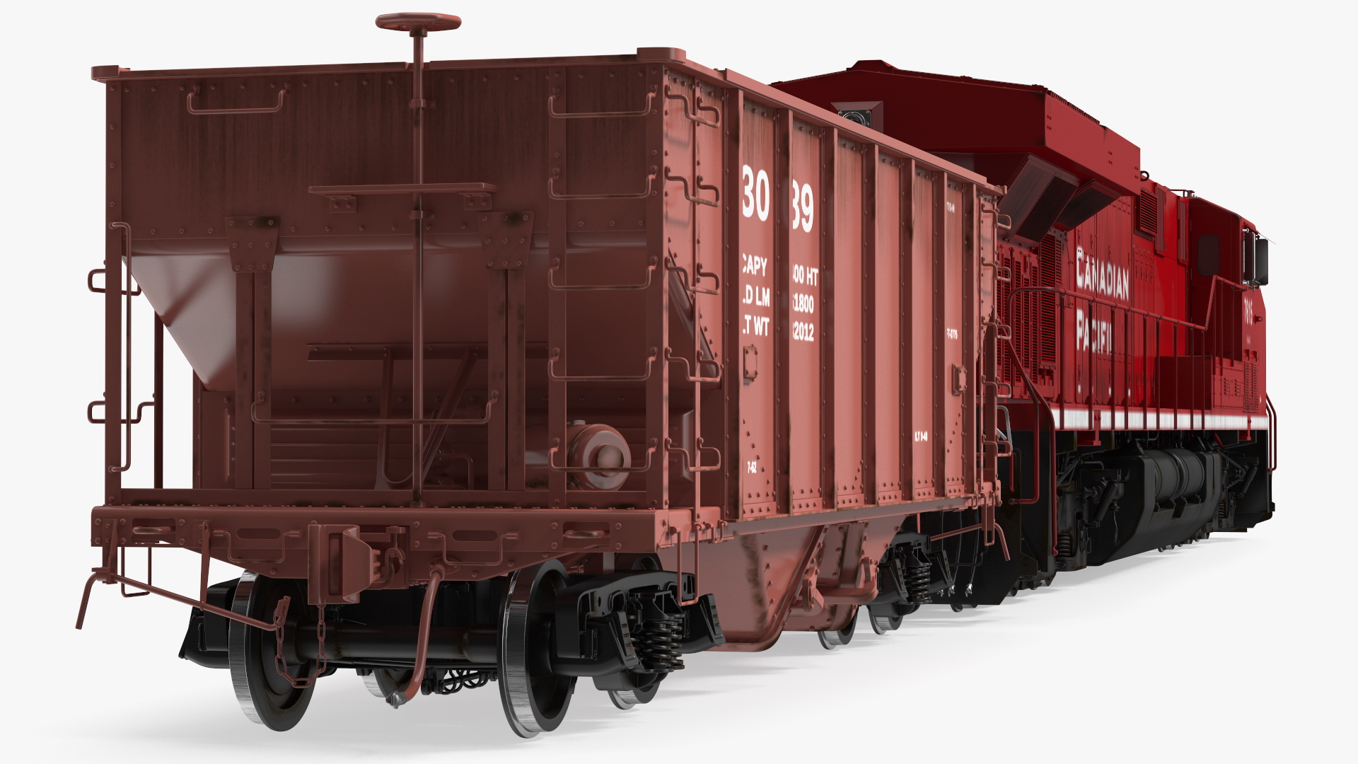 3D Locomotive Canadian Pacific with Hopper Car Generic