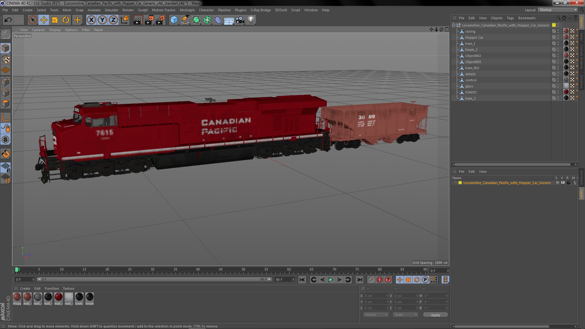 3D Locomotive Canadian Pacific with Hopper Car Generic
