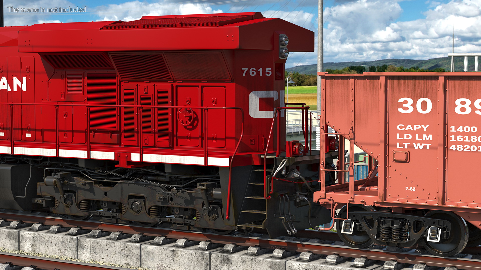 3D Locomotive Canadian Pacific with Hopper Car Generic