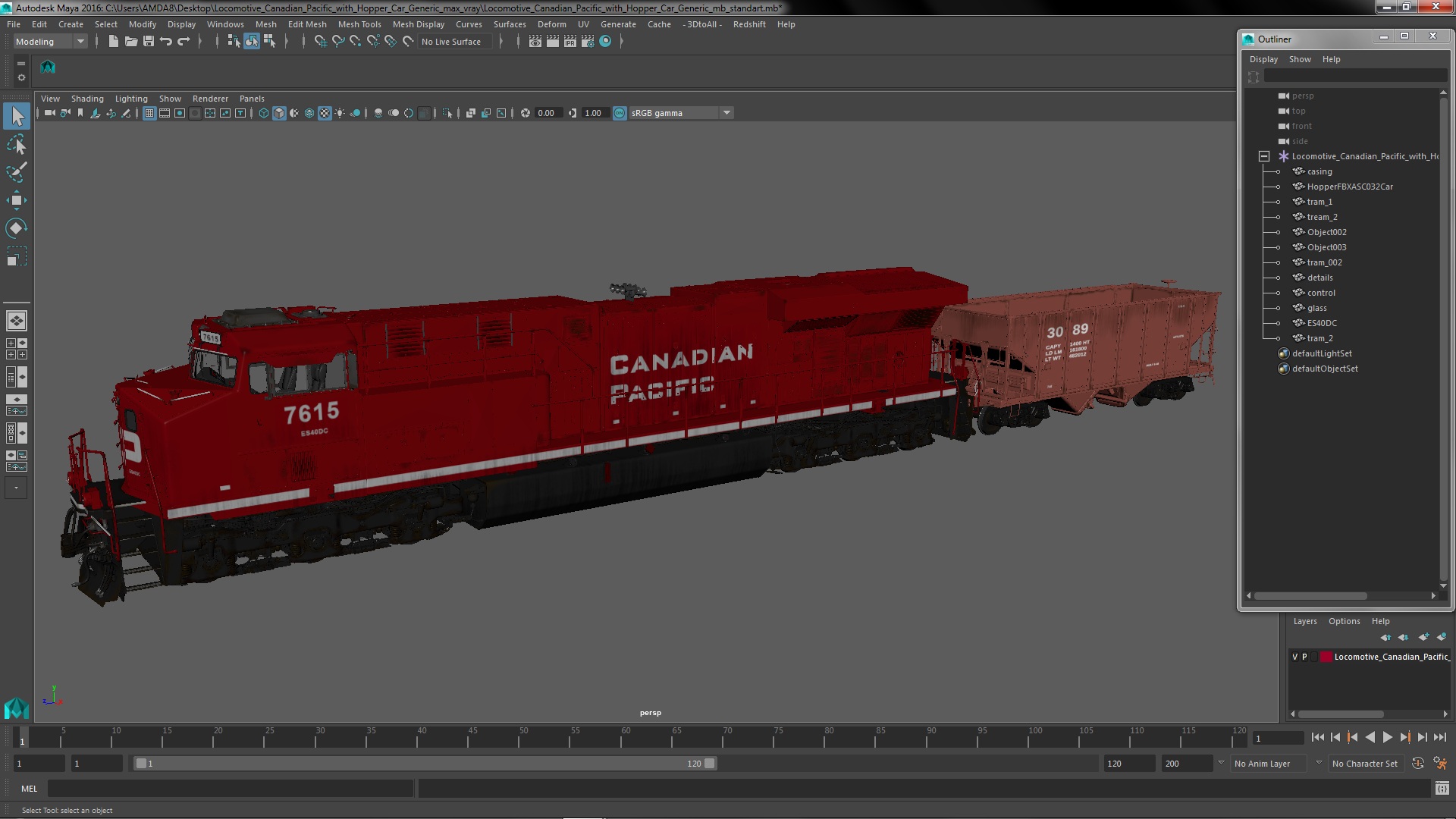 3D Locomotive Canadian Pacific with Hopper Car Generic