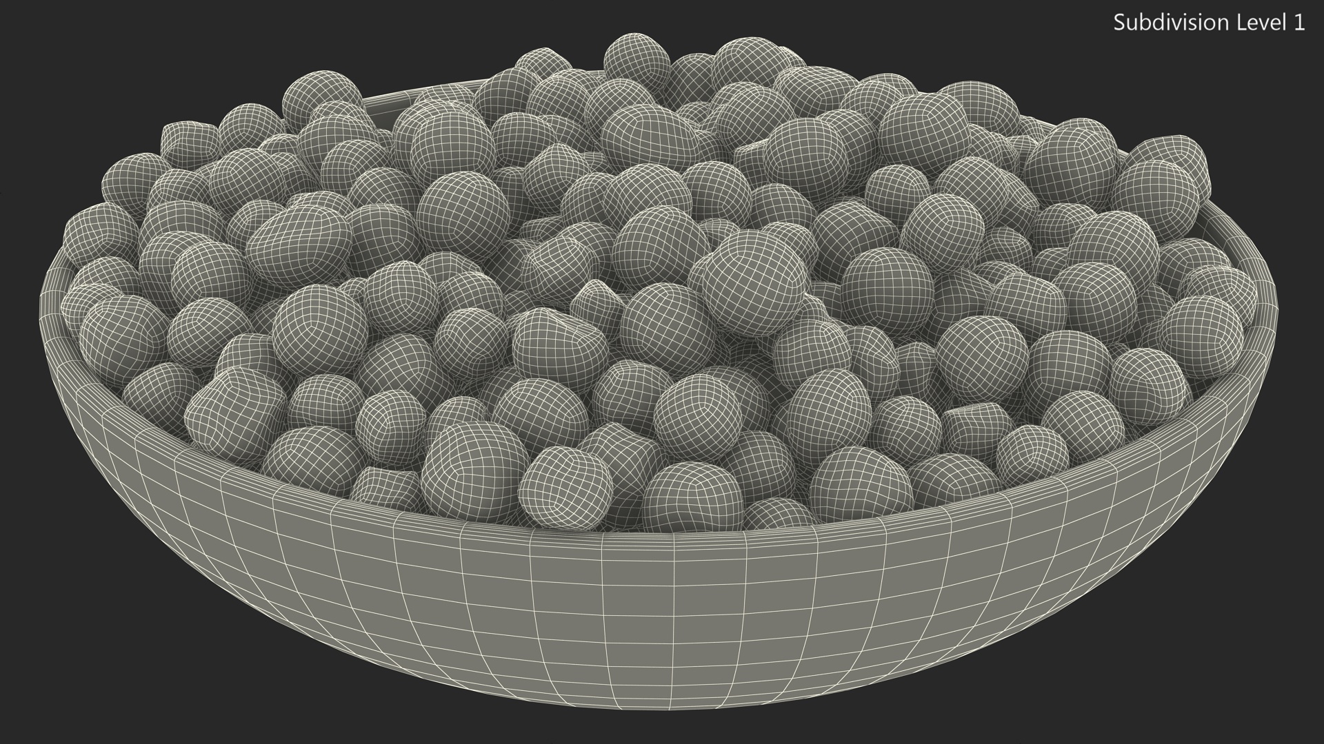 3D Wooden Bowl of Dried Peppercorns Mix