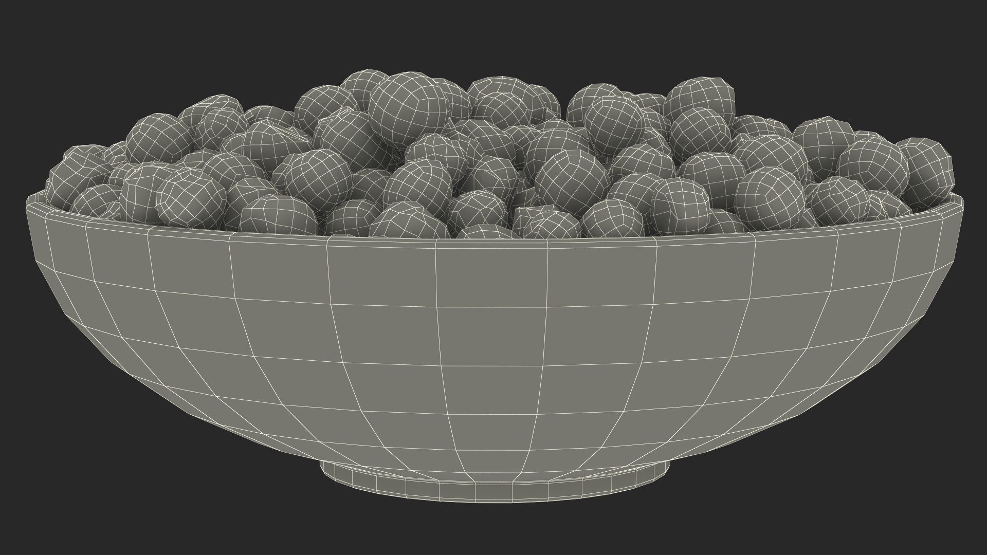 3D Wooden Bowl of Dried Peppercorns Mix