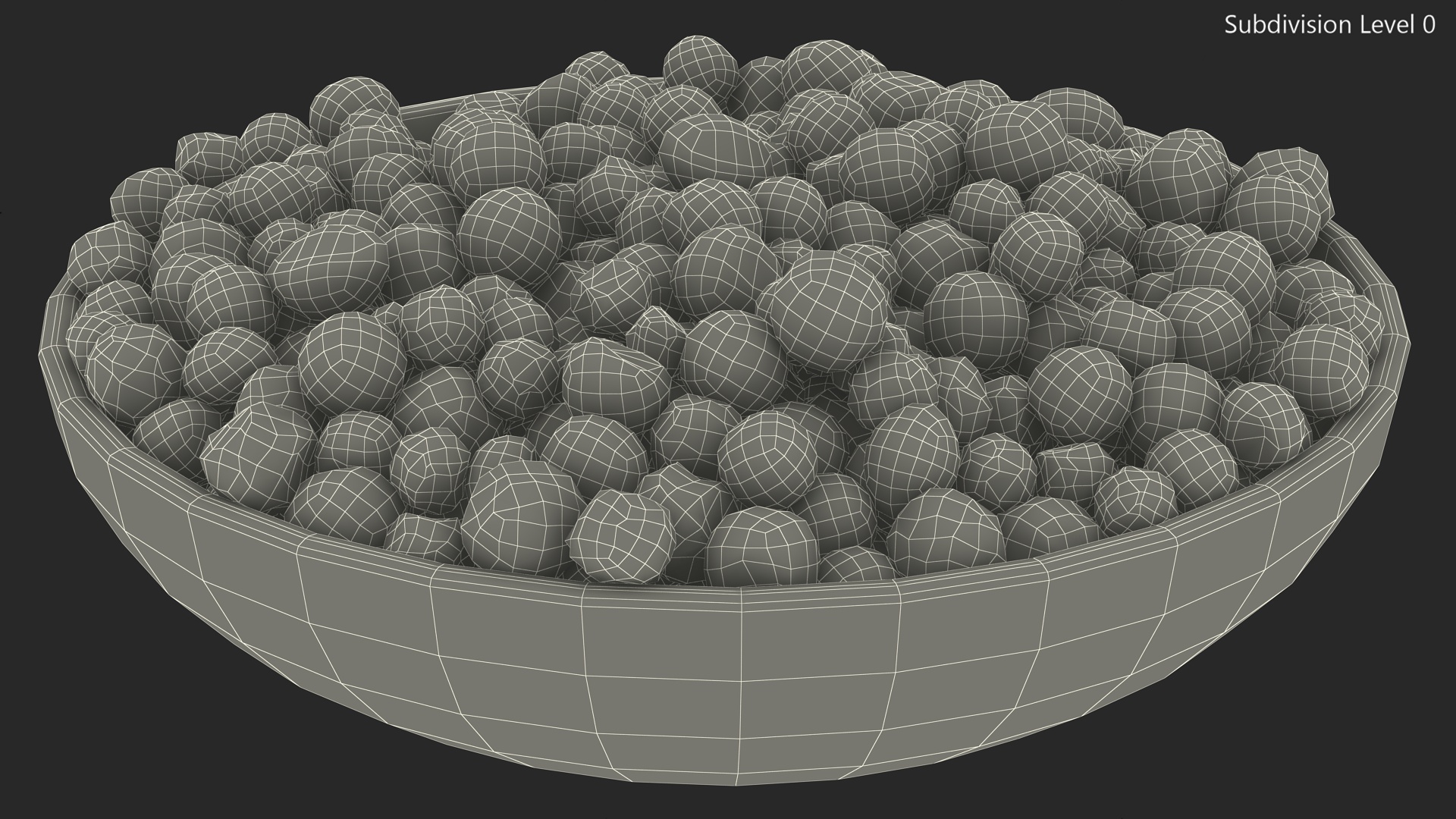 3D Wooden Bowl of Dried Peppercorns Mix
