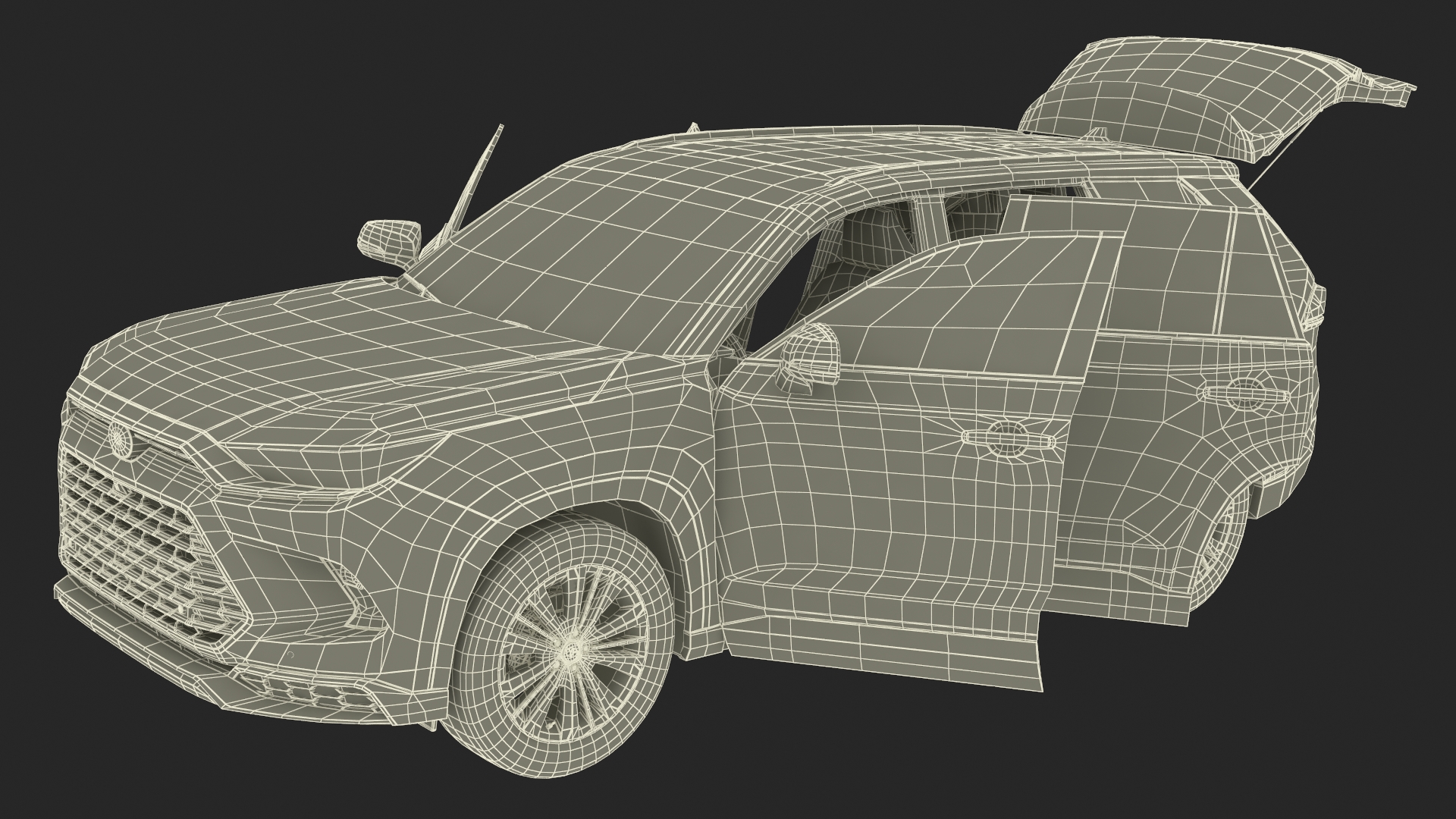 Toyota Grand Highlander 2024 Black 3D model