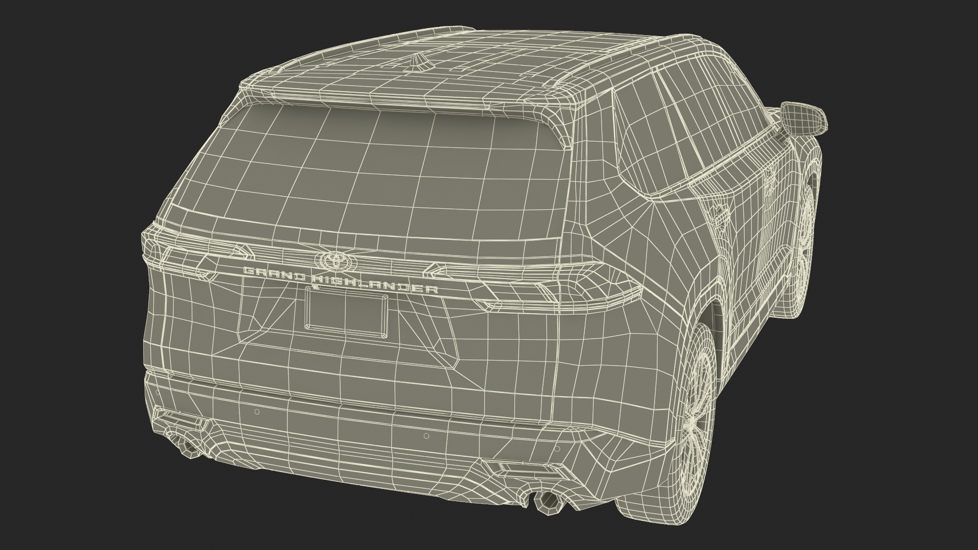 Toyota Grand Highlander 2024 Black 3D model