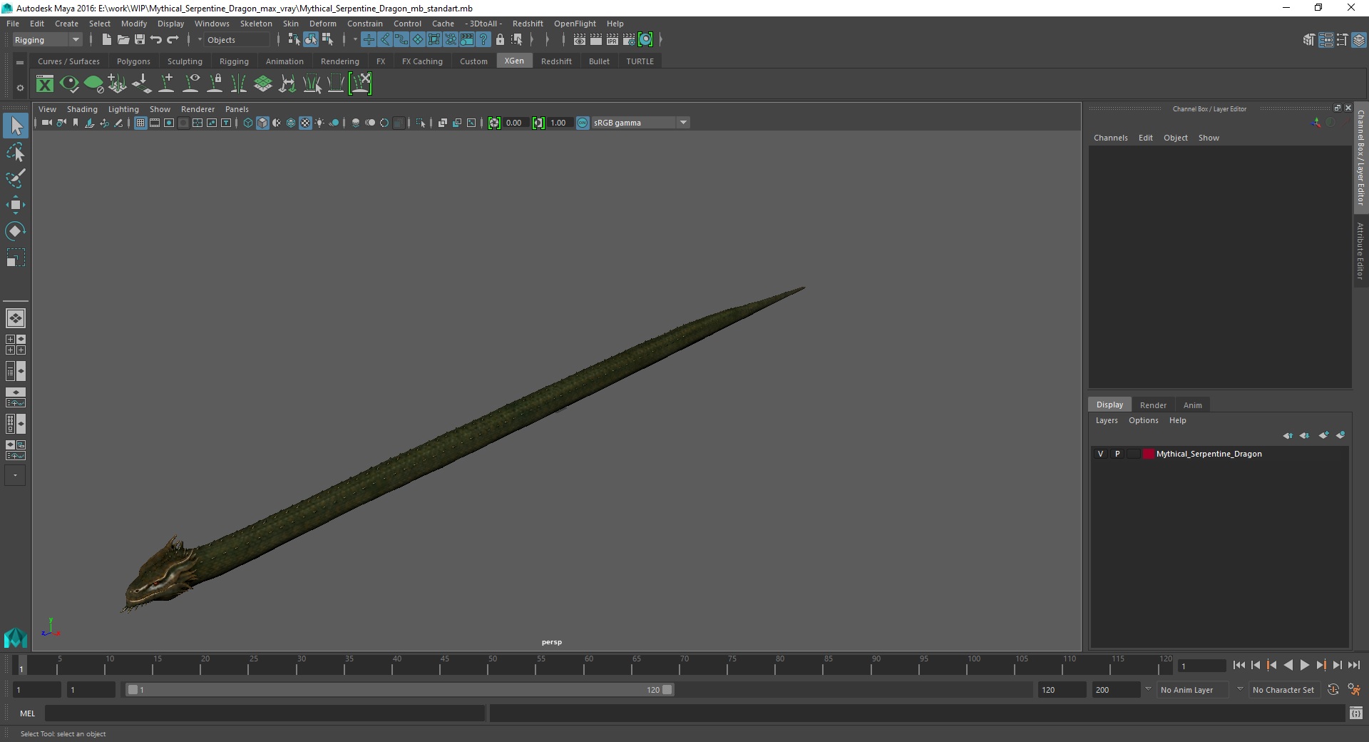 3D Mythical Serpentine Dragon