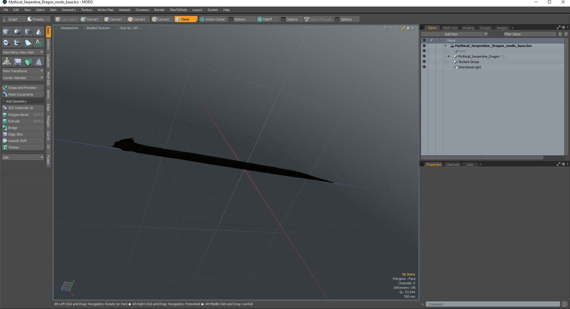 3D Mythical Serpentine Dragon