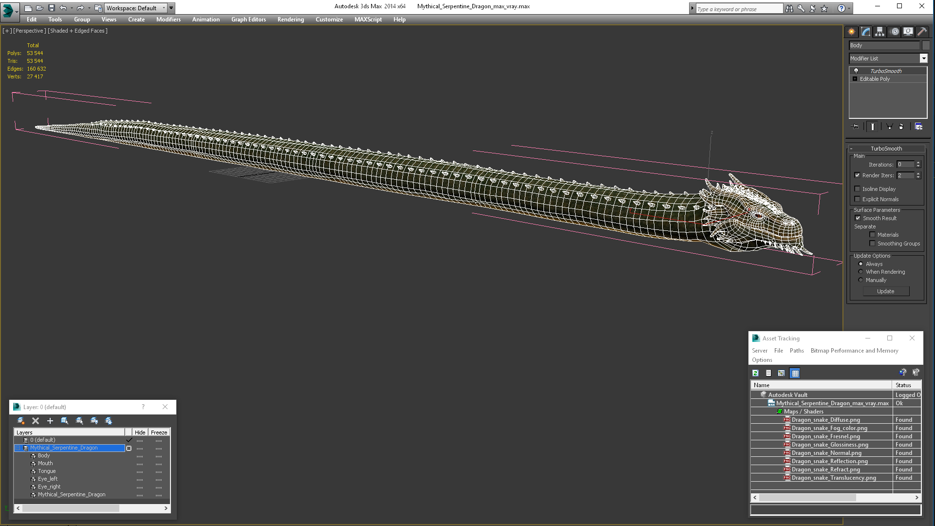 3D Mythical Serpentine Dragon