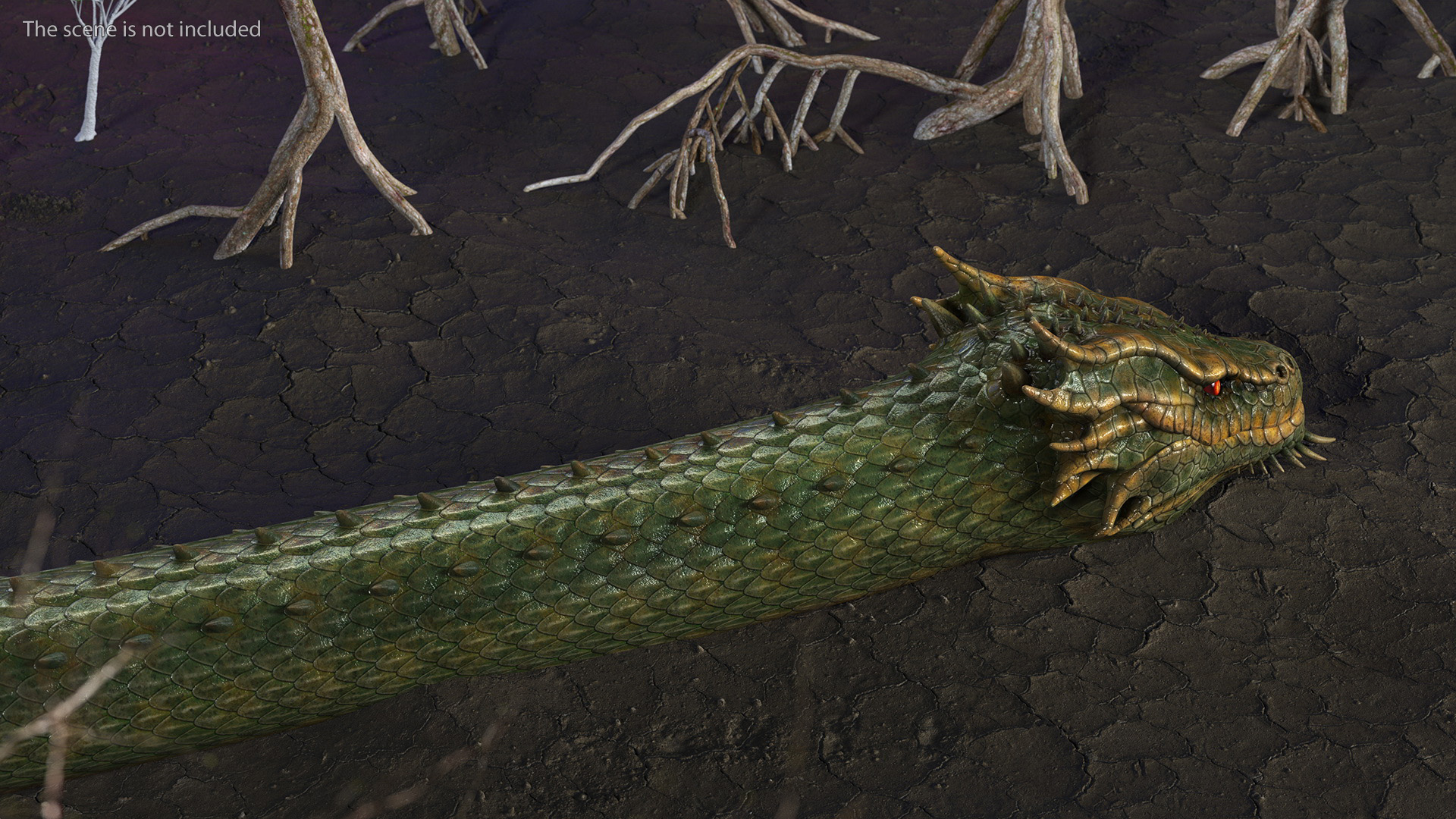 3D Mythical Serpentine Dragon