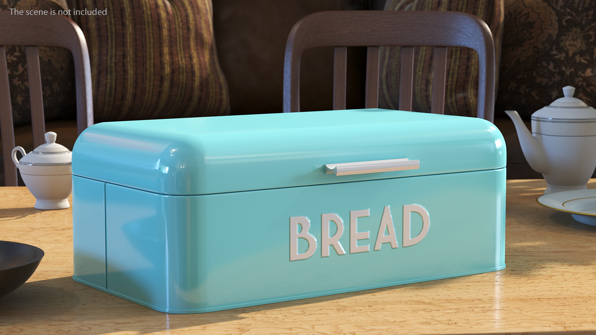 3D model Metal Bread Bin Blue