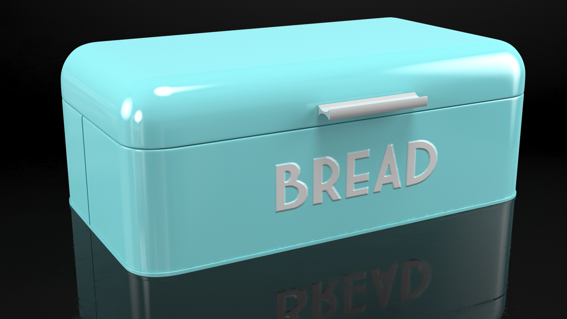 3D model Metal Bread Bin Blue