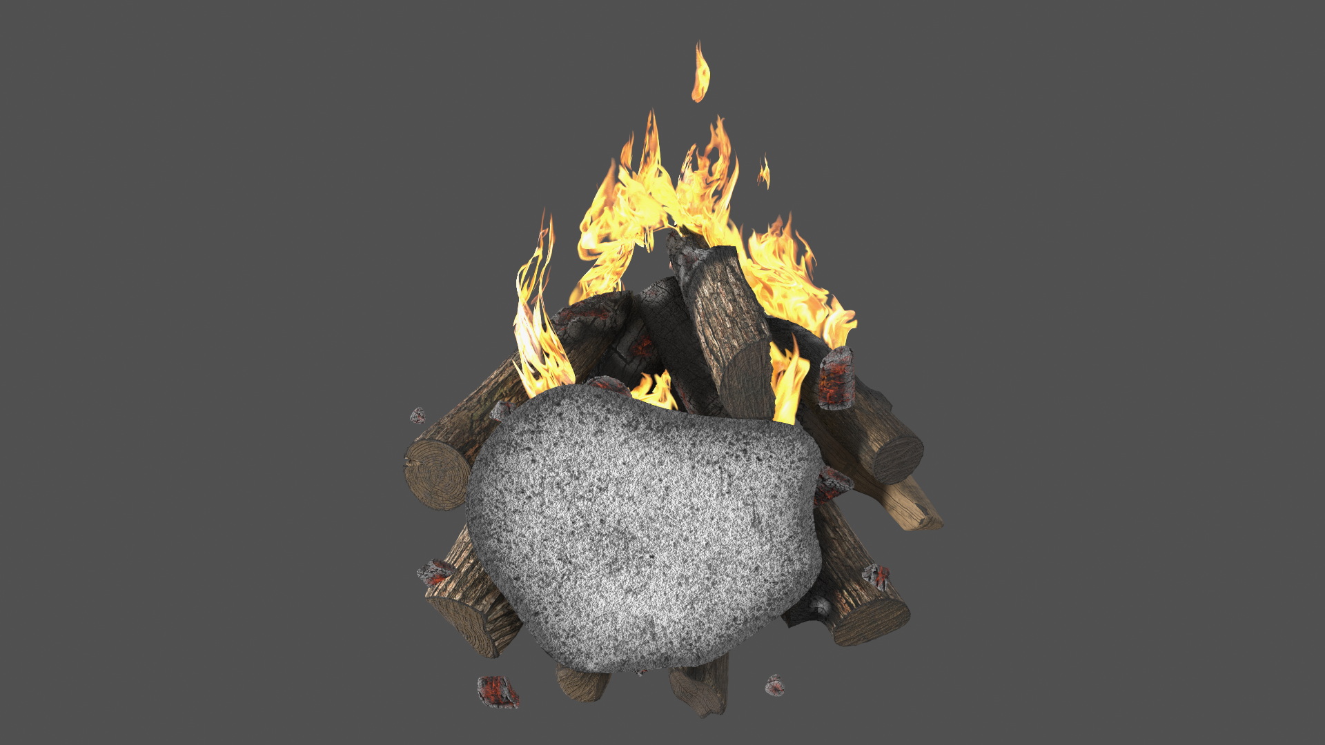3D model Blazing Fire of Logs