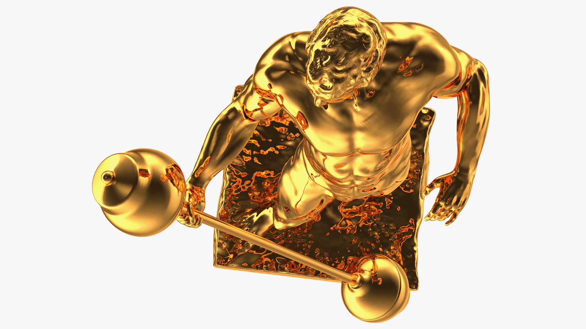 Gold Mr Olympia Sandow Statue 3D model