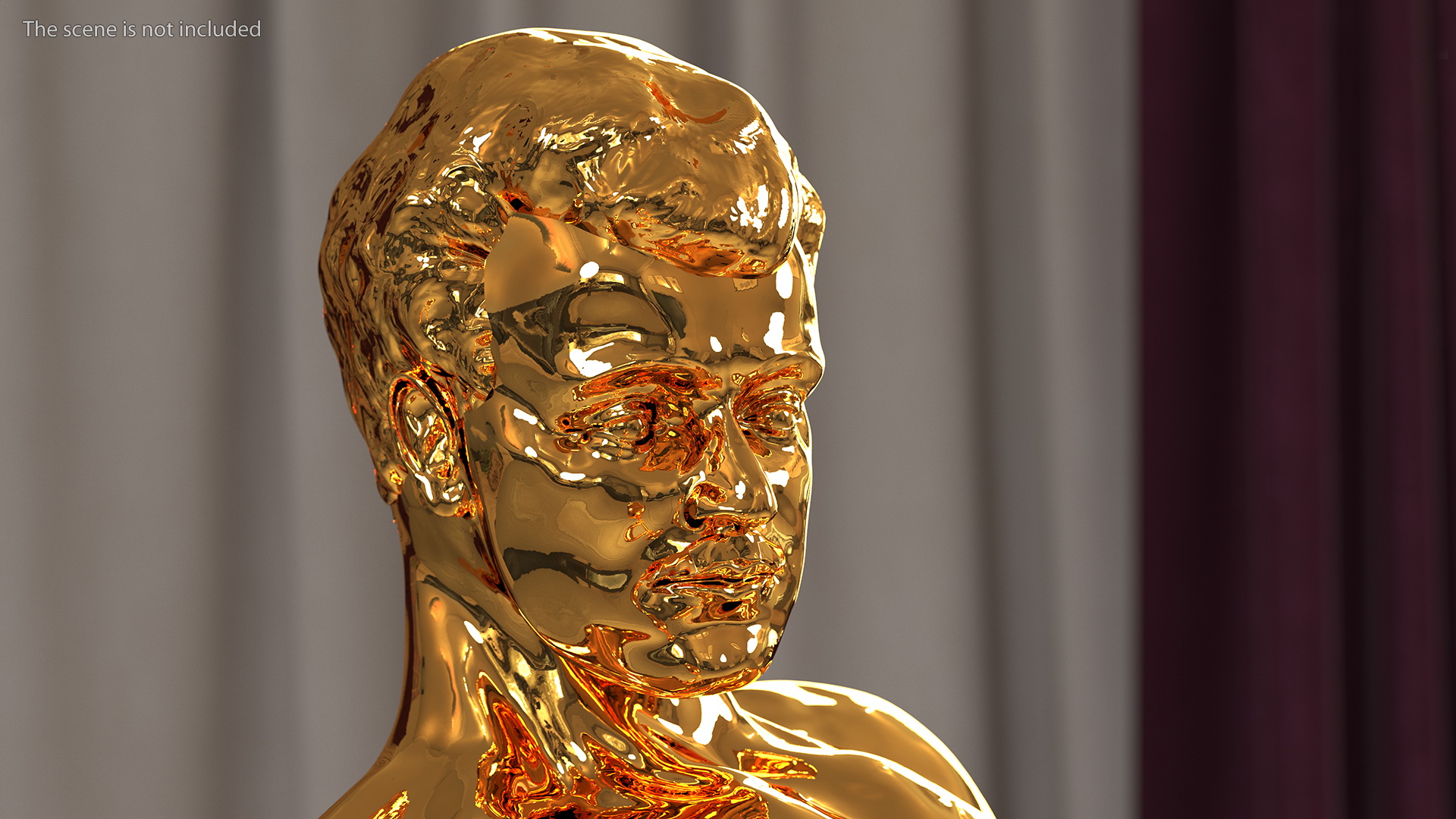 Gold Mr Olympia Sandow Statue 3D model