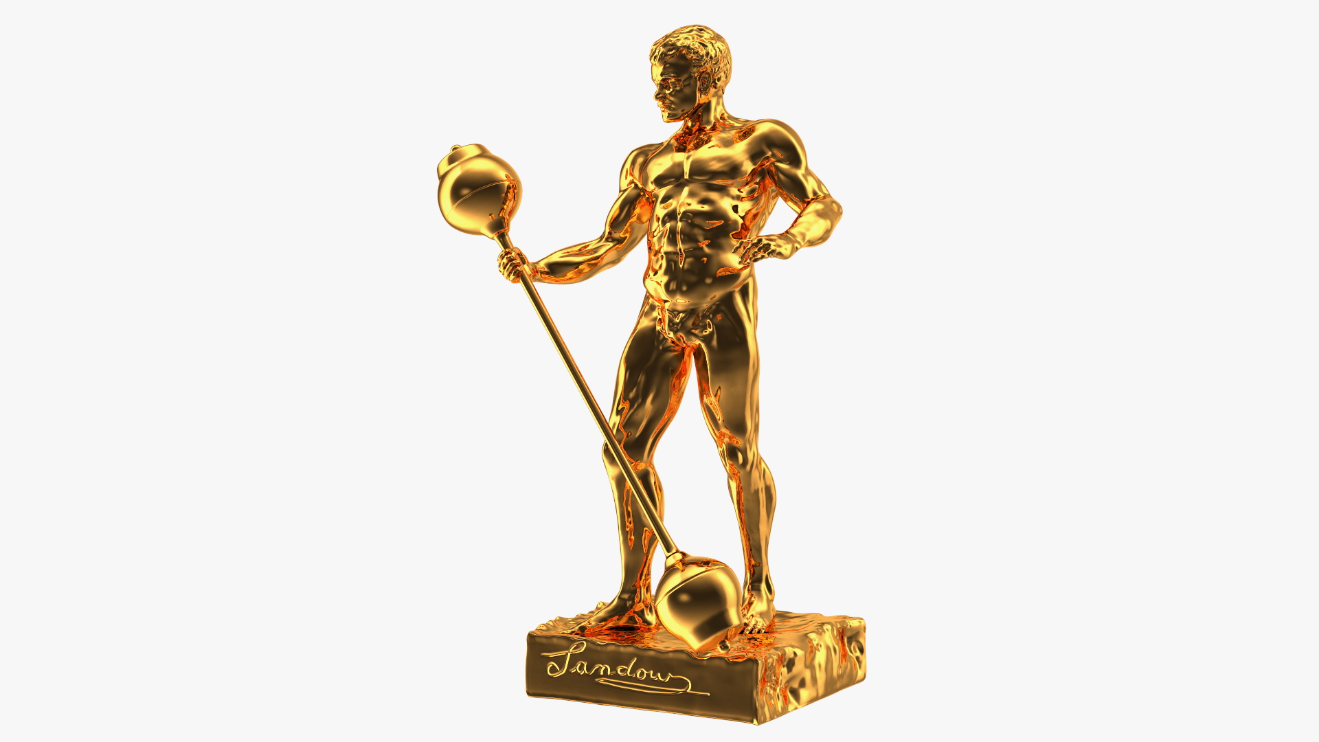 Gold Mr Olympia Sandow Statue 3D model