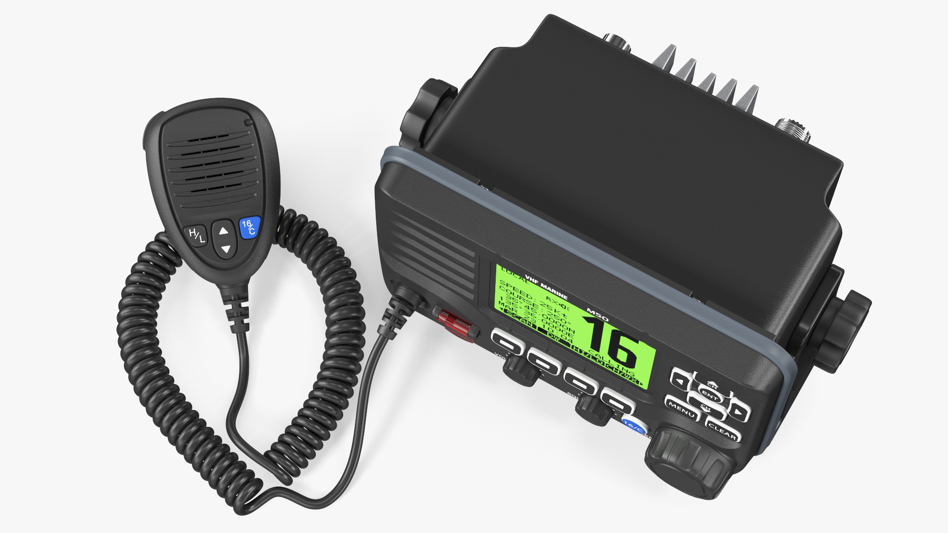 Marine VHF Radio Transceiver with Microphone 3D model