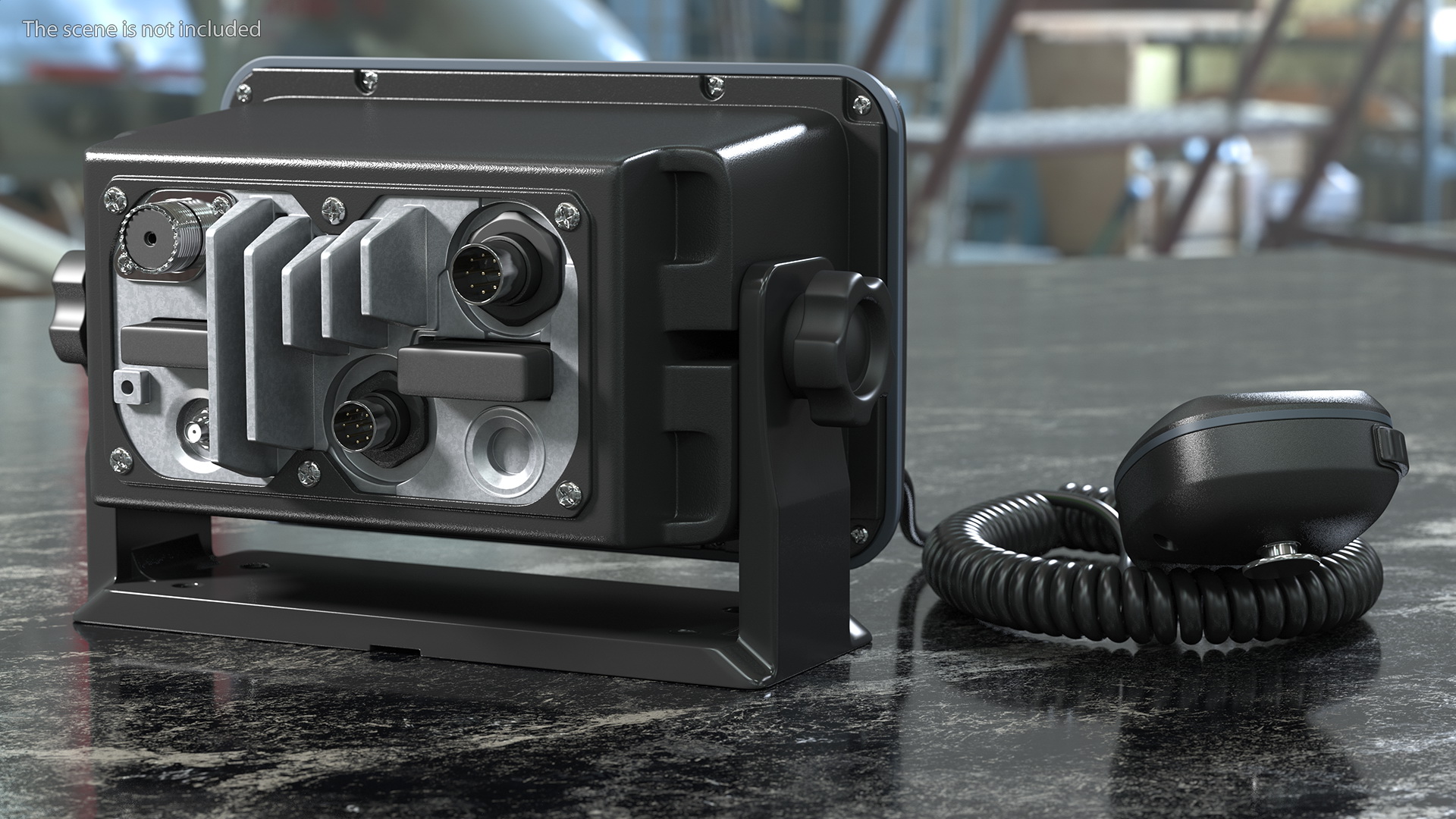 Marine VHF Radio Transceiver with Microphone 3D model