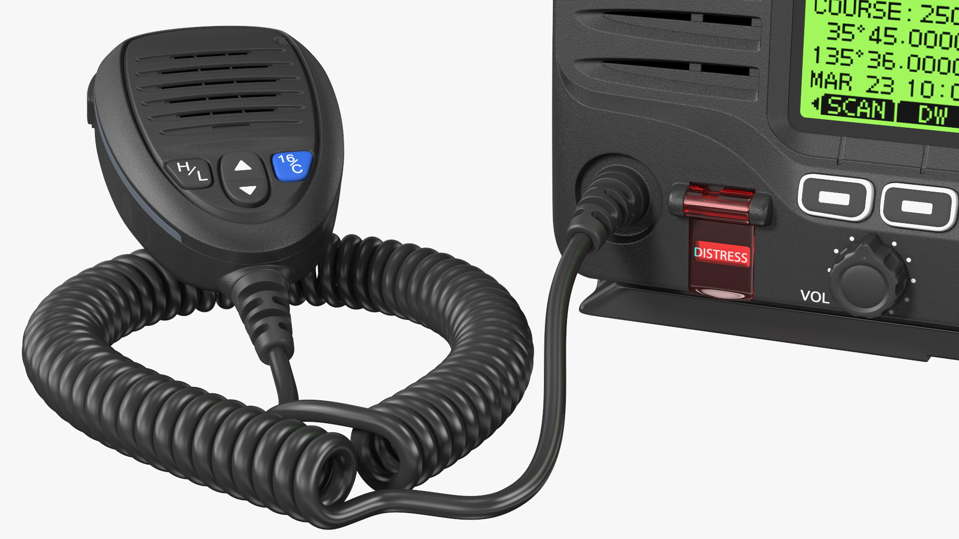 Marine VHF Radio Transceiver with Microphone 3D model