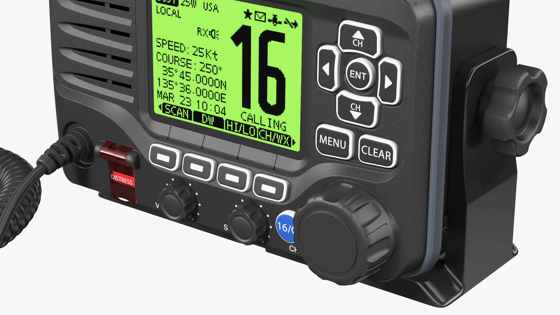 Marine VHF Radio Transceiver with Microphone 3D model