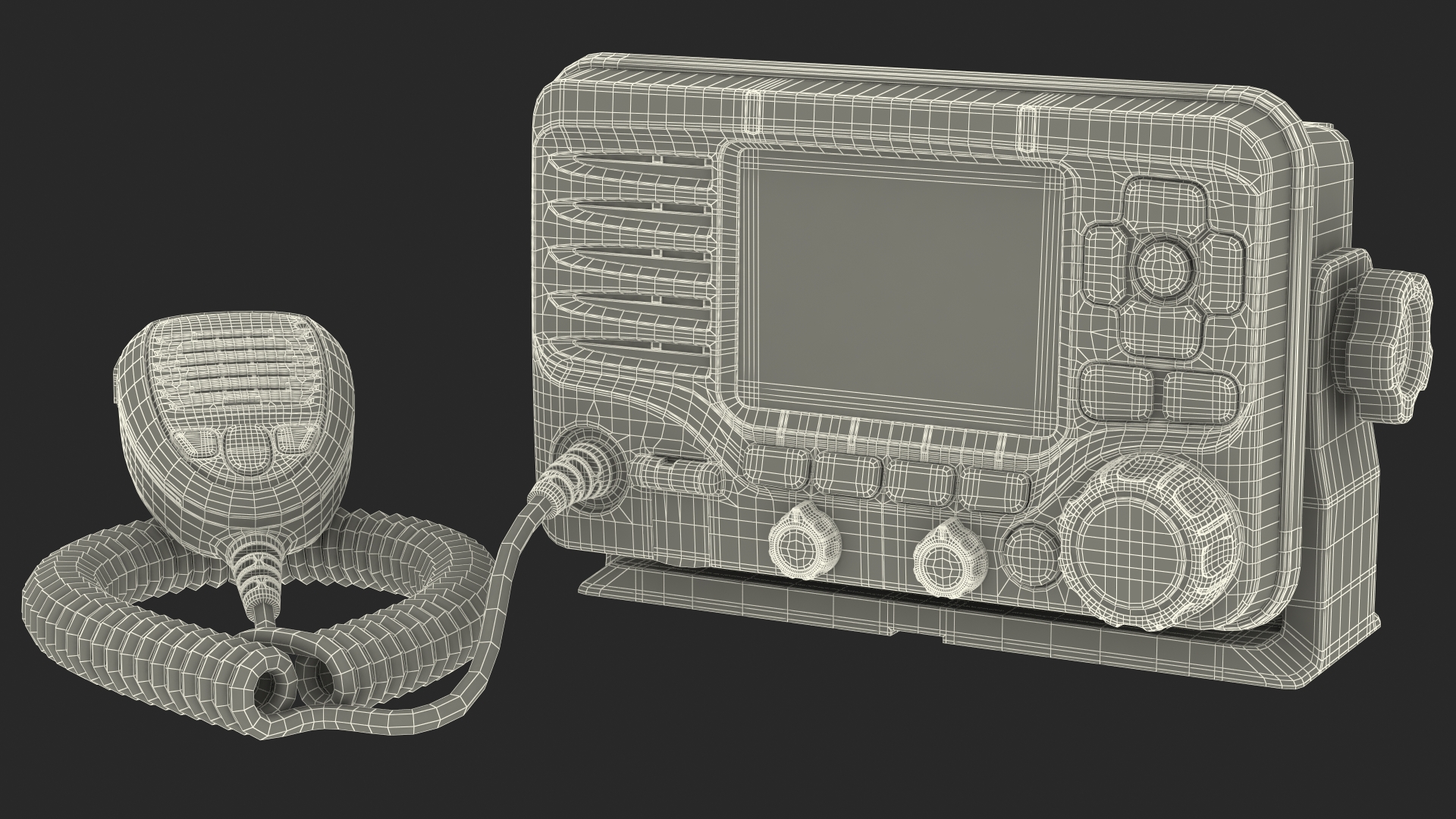Marine VHF Radio Transceiver with Microphone 3D model