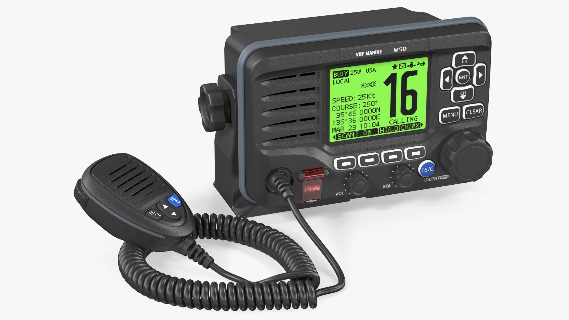 Marine VHF Radio Transceiver with Microphone 3D model