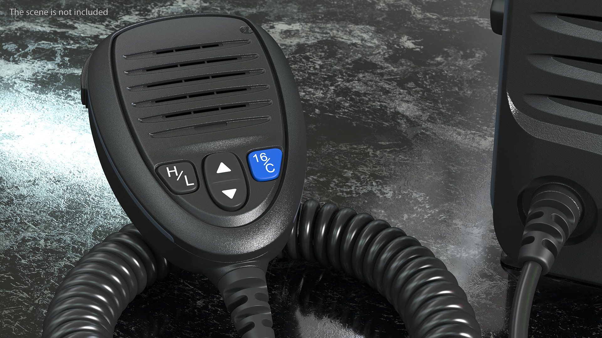 Marine VHF Radio Transceiver with Microphone 3D model