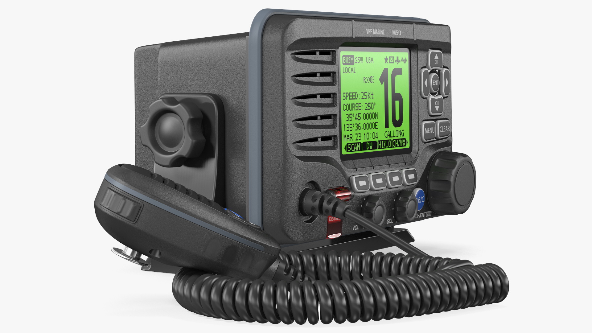 Marine VHF Radio Transceiver with Microphone 3D model