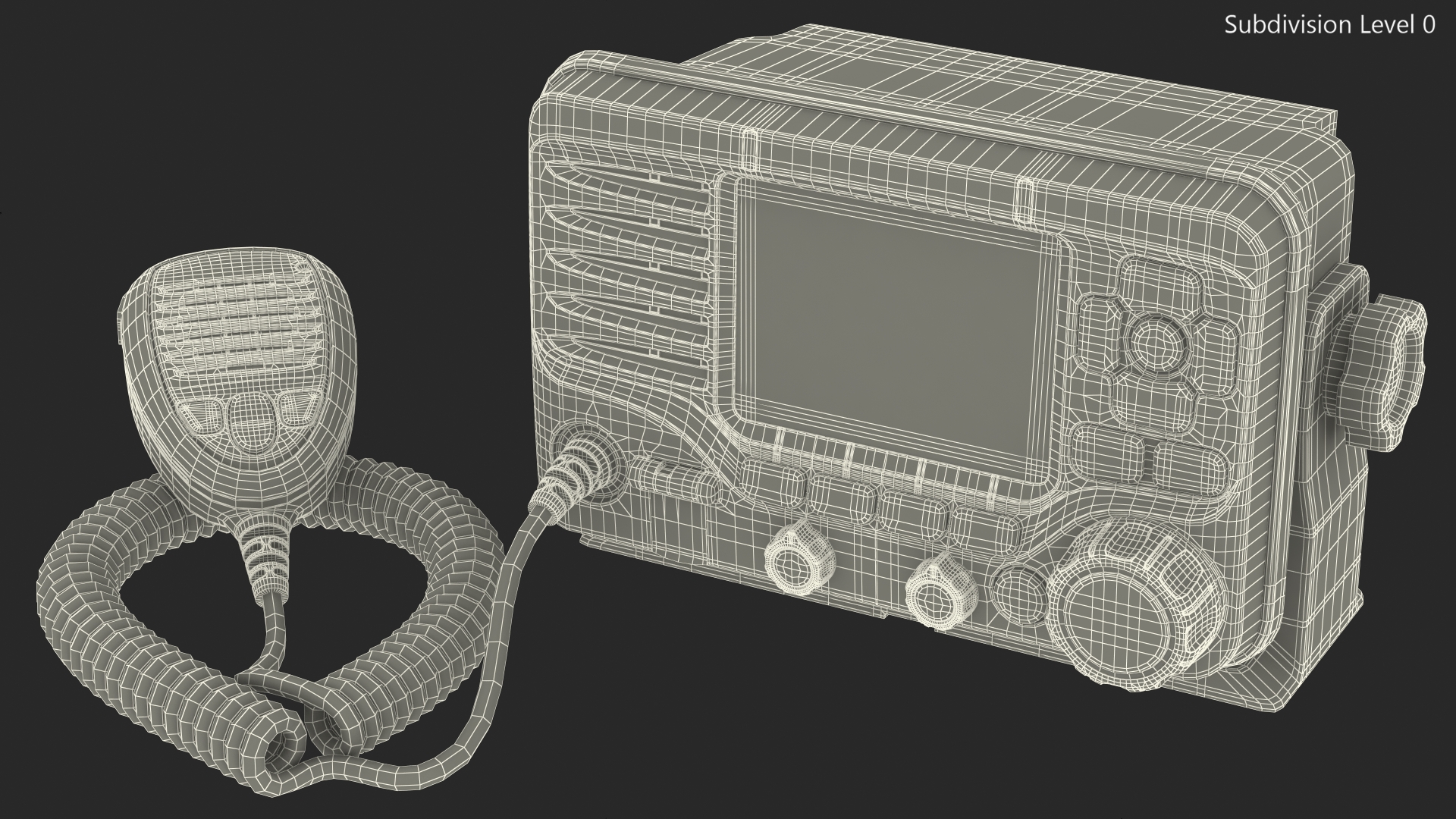 Marine VHF Radio Transceiver with Microphone 3D model