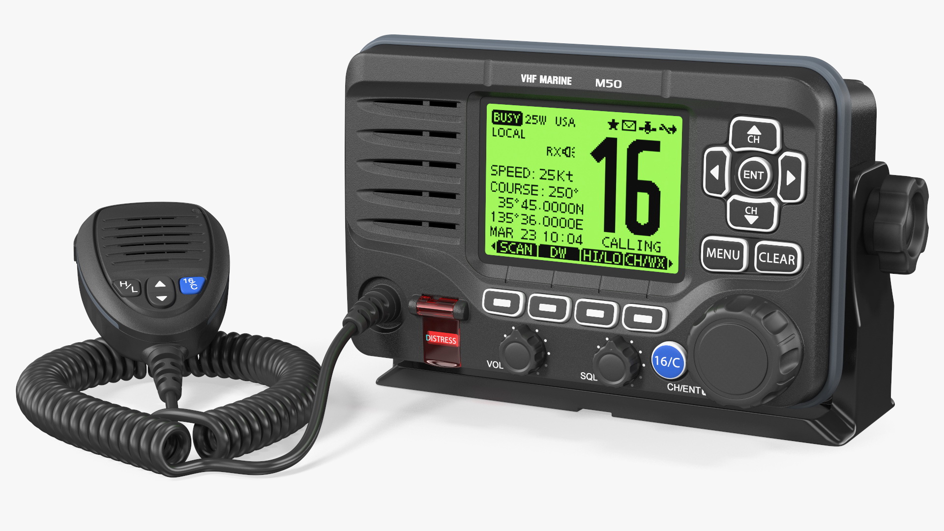 Marine VHF Radio Transceiver with Microphone 3D model