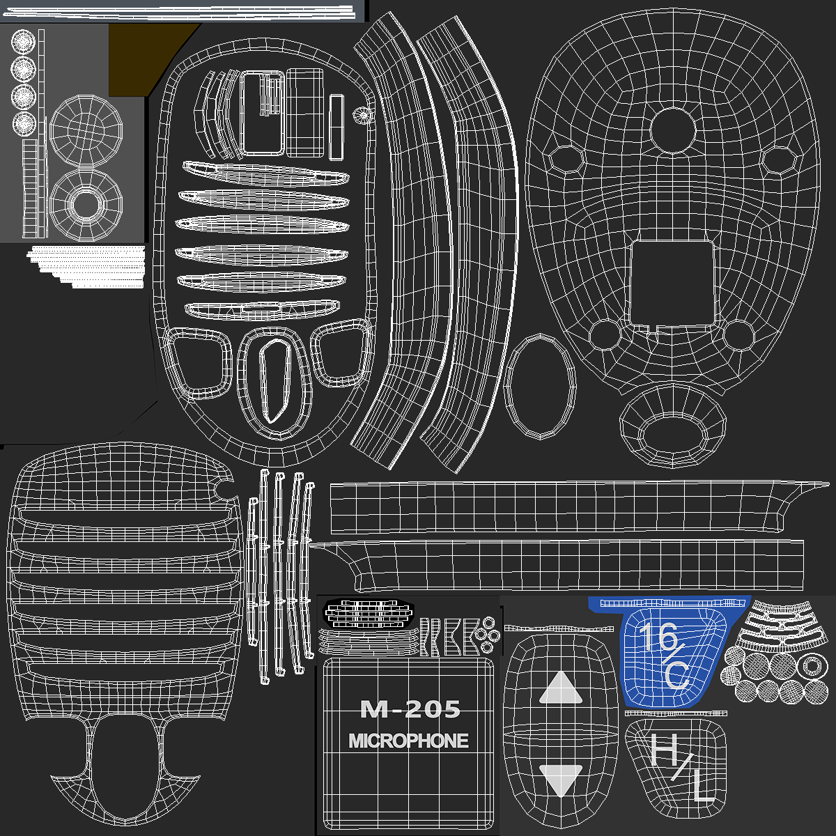 Marine VHF Radio Transceiver with Microphone 3D model