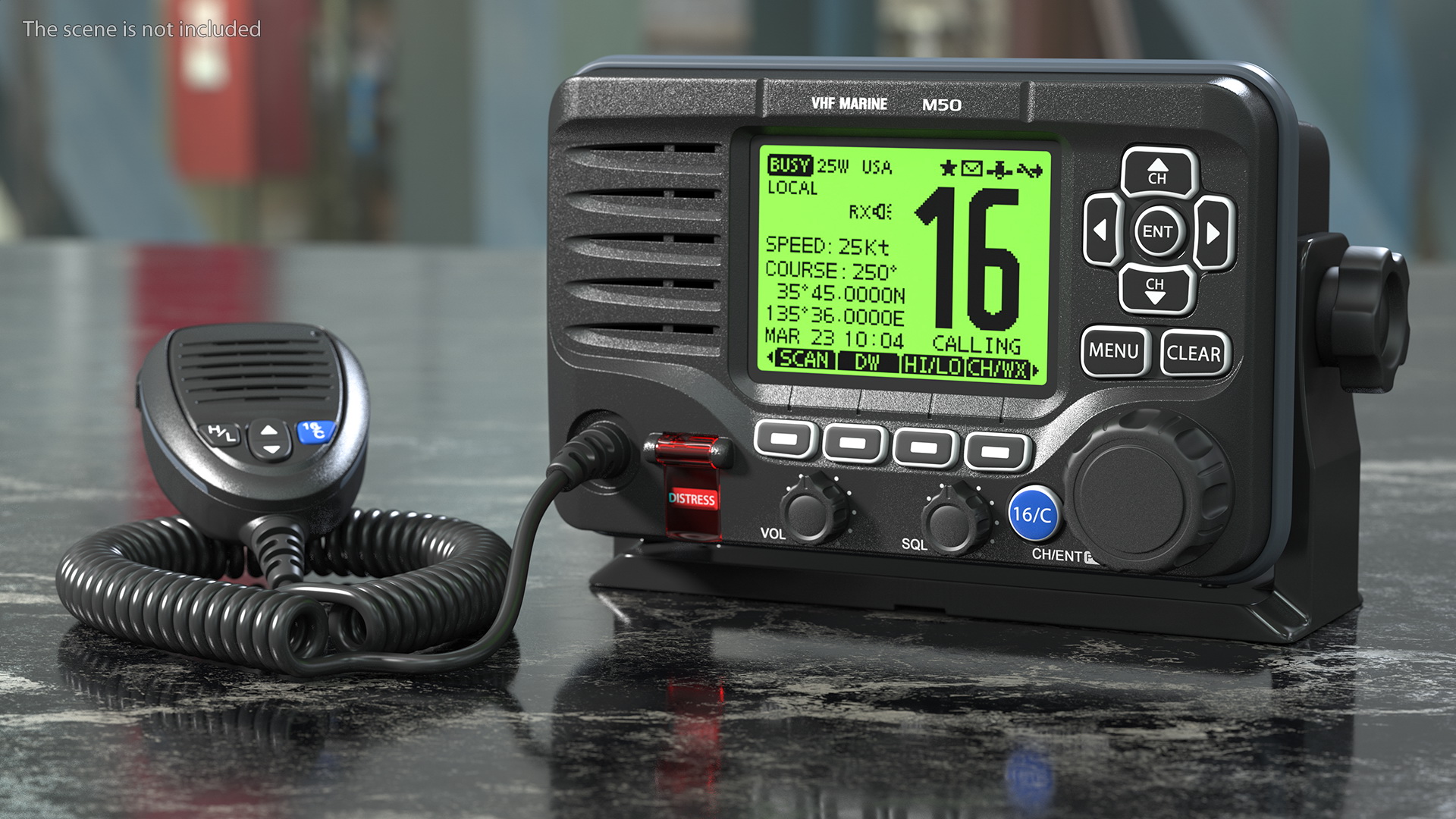 Marine VHF Radio Transceiver with Microphone 3D model