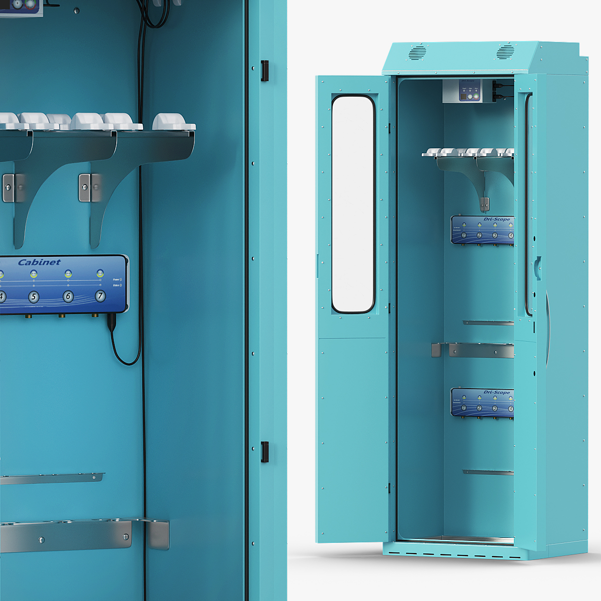 Double Door Endoscope Storage Drying Cabinet Blue 3D model preview
