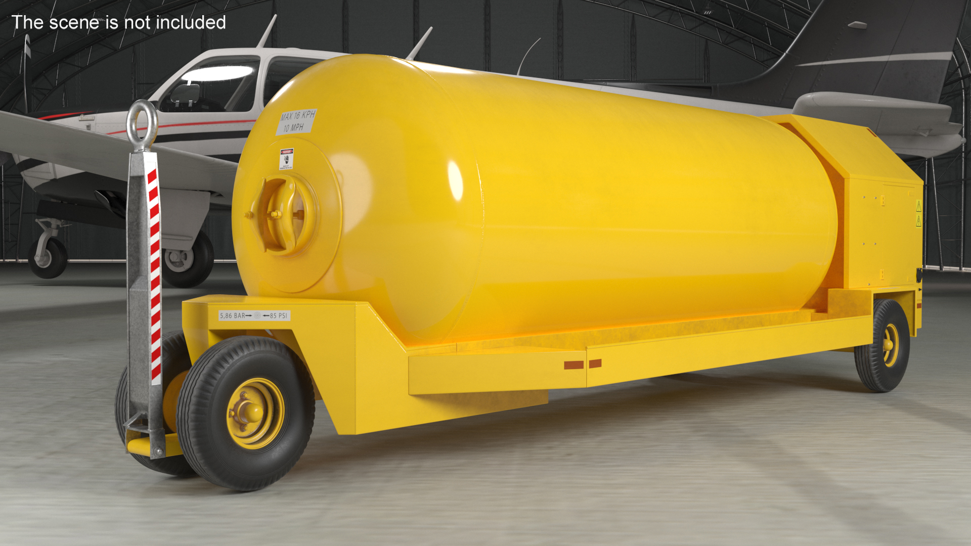 3D Bottle Stored Air ACE-500 Jet Engine Yellow model