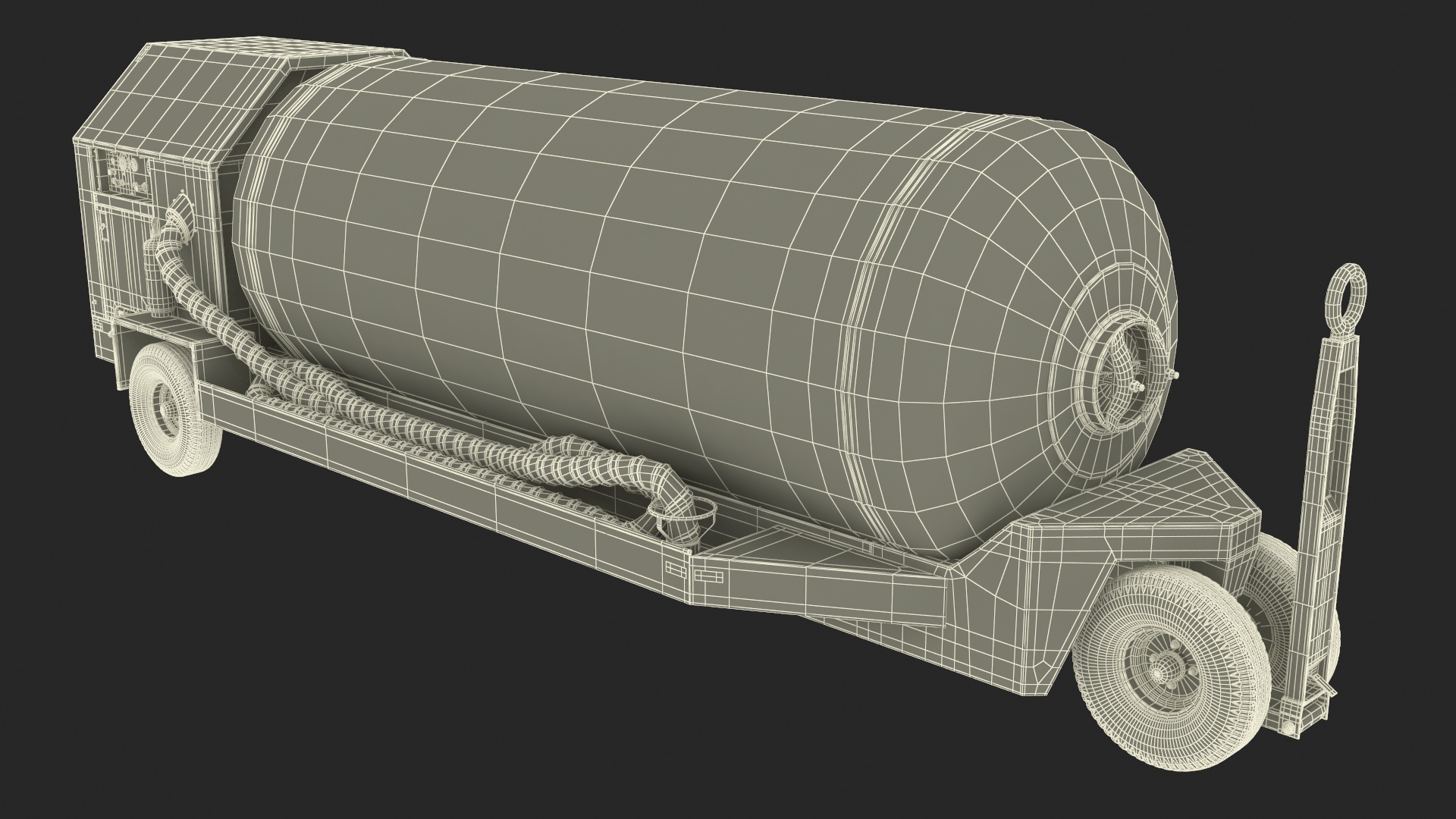 3D Bottle Stored Air ACE-500 Jet Engine Yellow model