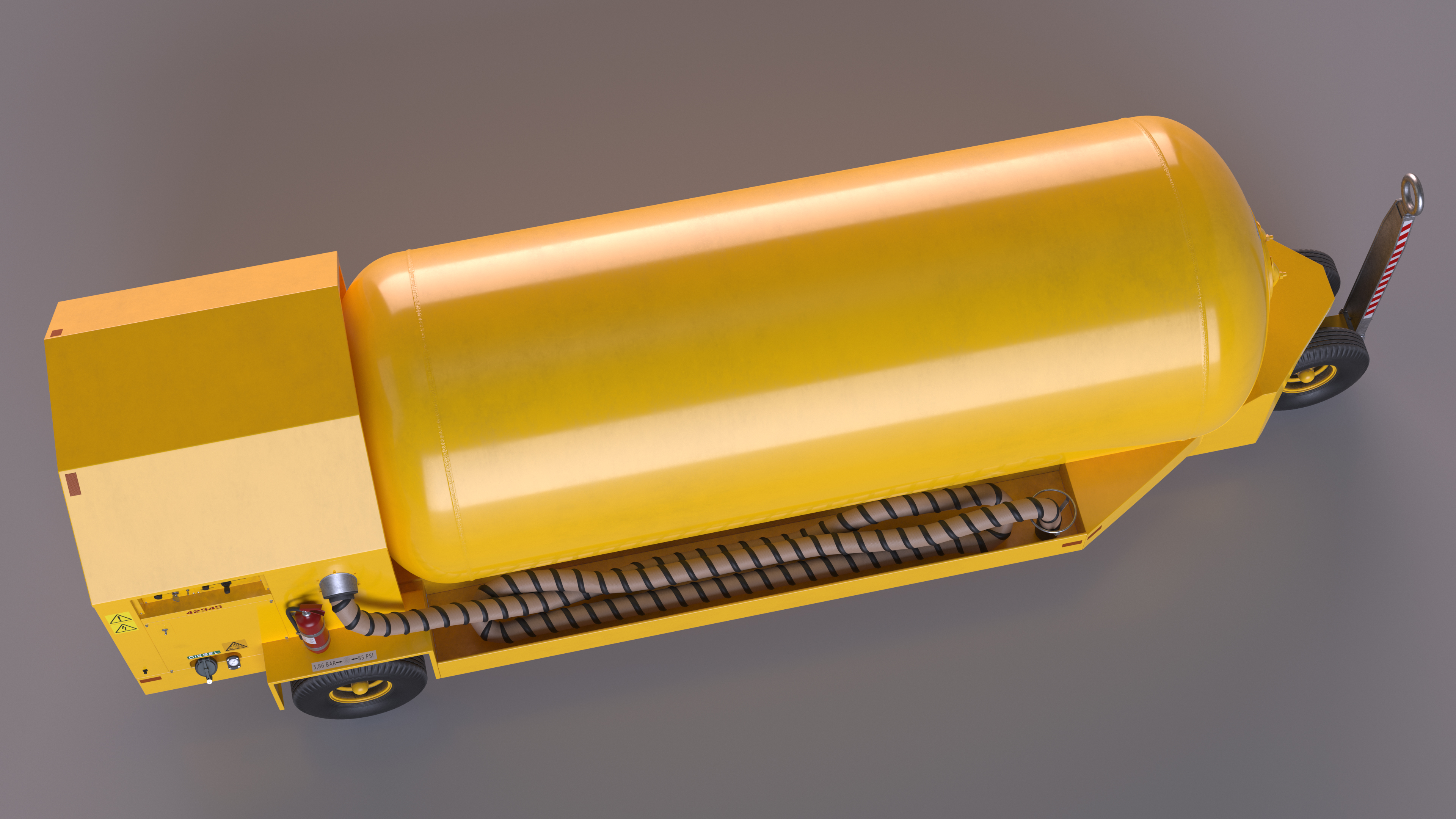 3D Bottle Stored Air ACE-500 Jet Engine Yellow model