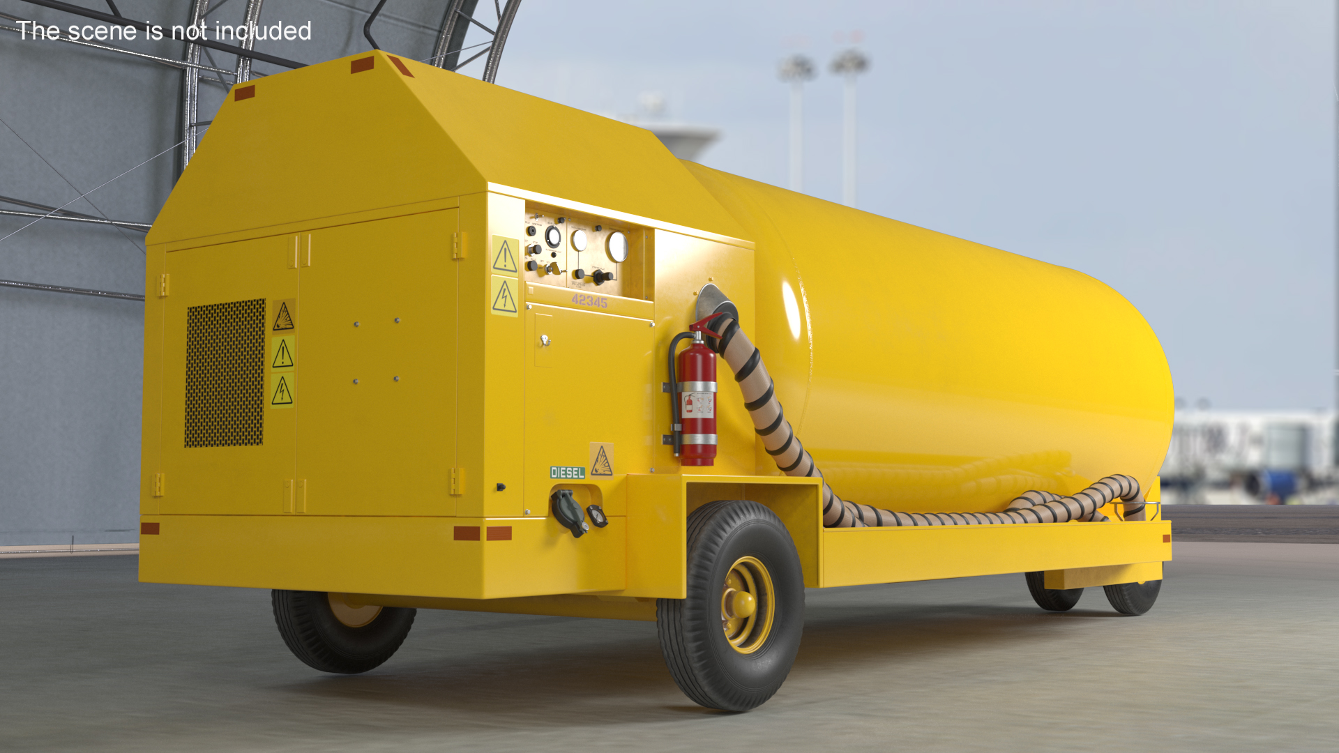 3D Bottle Stored Air ACE-500 Jet Engine Yellow model