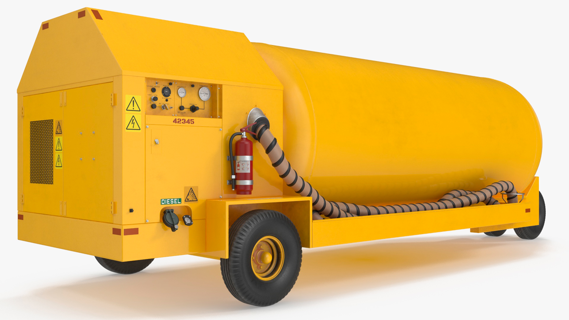 3D Bottle Stored Air ACE-500 Jet Engine Yellow model