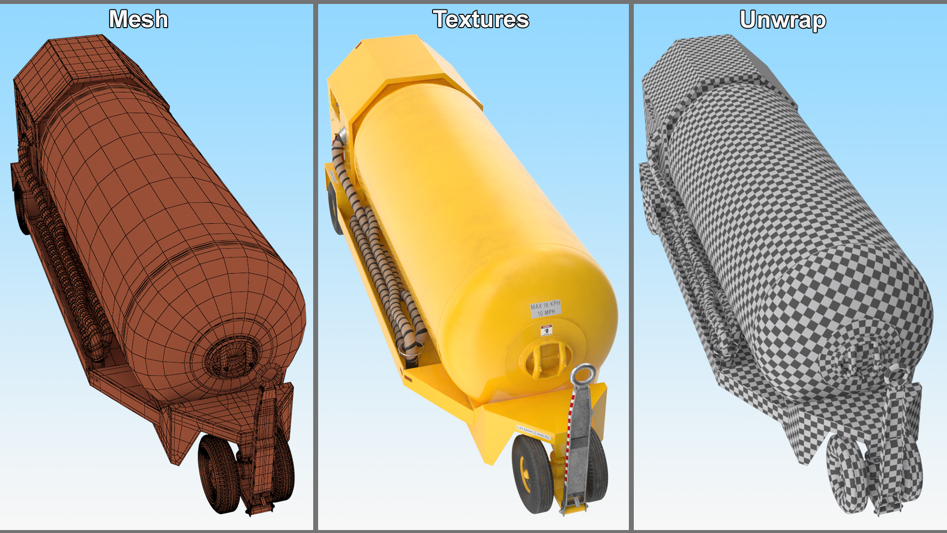 3D Bottle Stored Air ACE-500 Jet Engine Yellow model