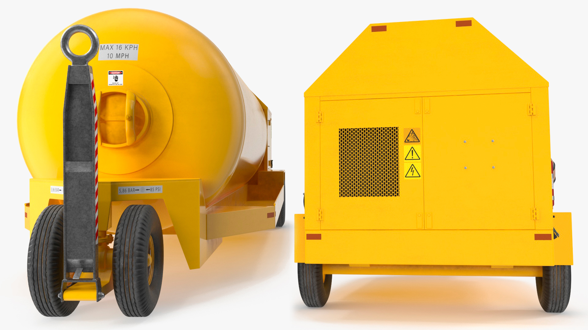 3D Bottle Stored Air ACE-500 Jet Engine Yellow model