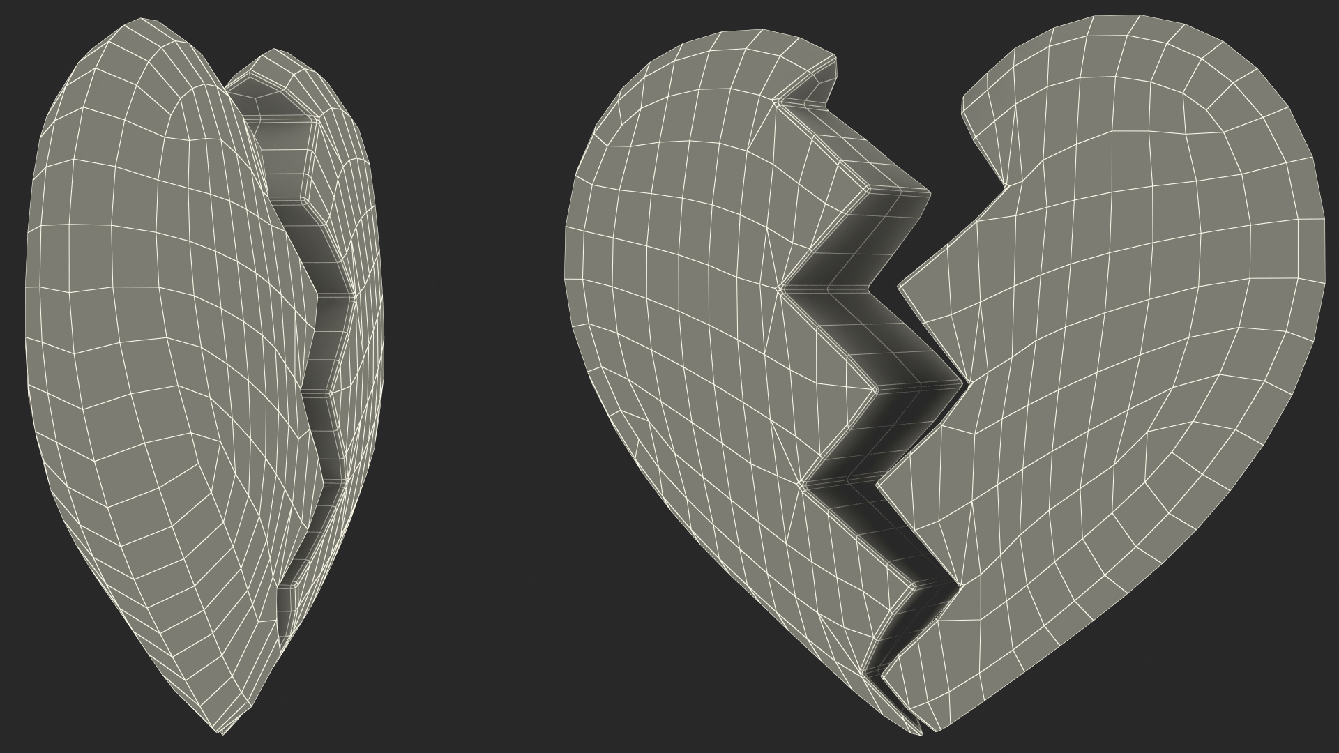 Cracked Heart Emoji 3D model