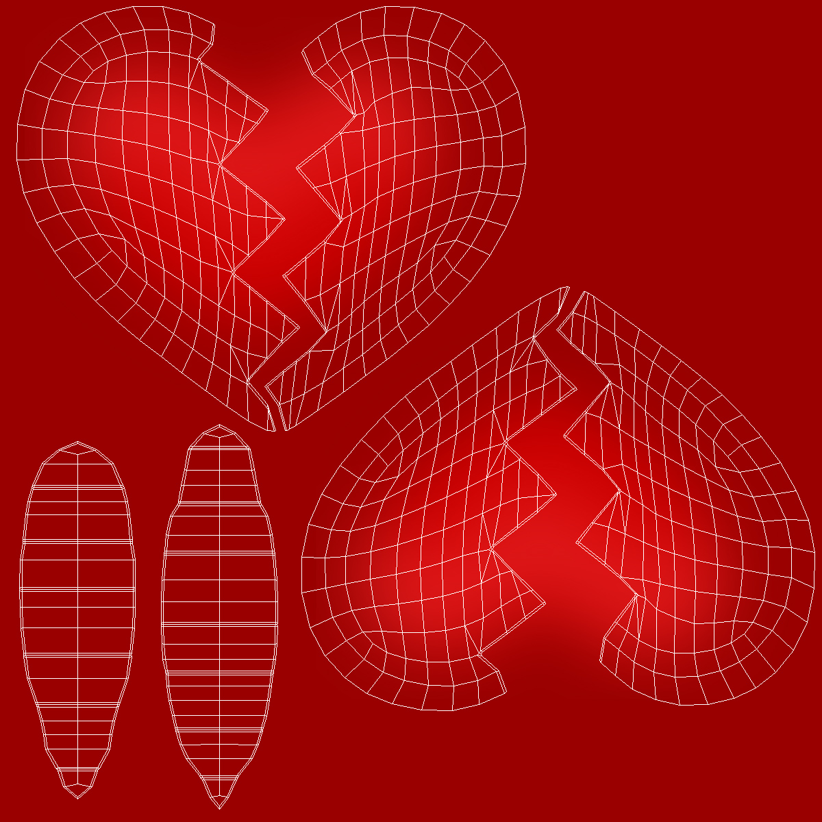 Cracked Heart Emoji 3D model