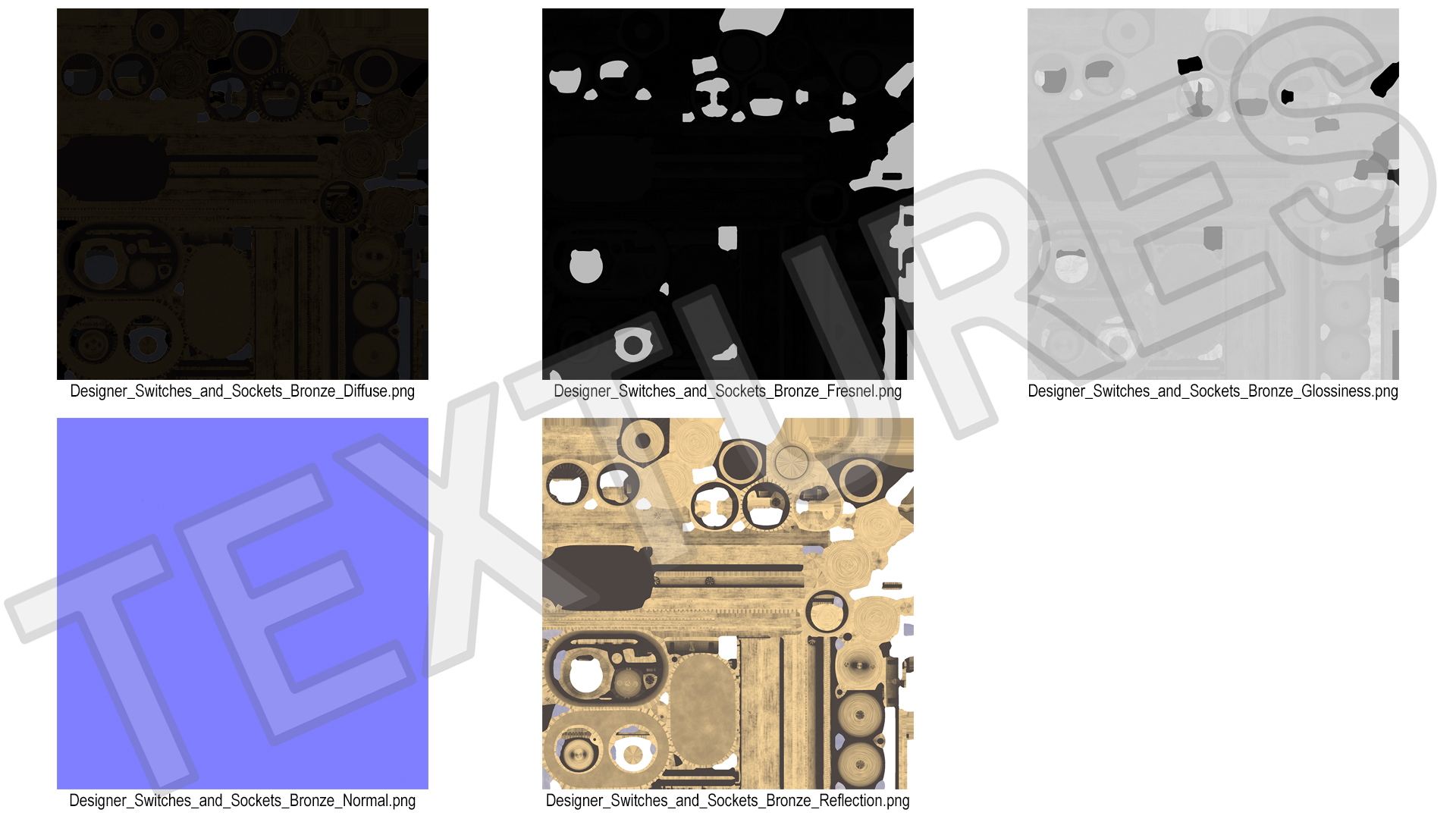3D Retro Brass Electrical Set