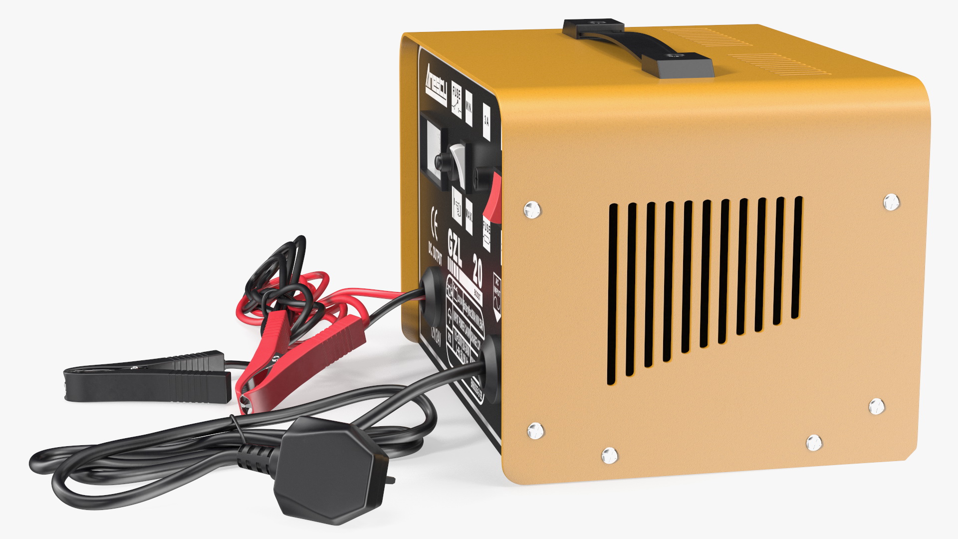 3D Car Battery Charger Anesty Yellow model