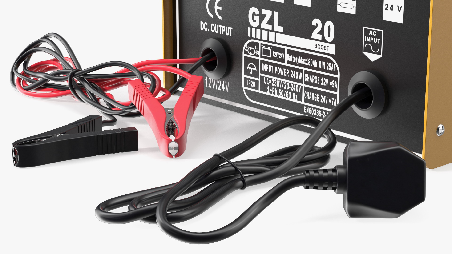 3D Car Battery Charger Anesty Yellow model